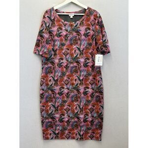 Lularoe Women's Sz 3XL Floral Leaf Prints Julia Knee Length Dress New With Tags‎